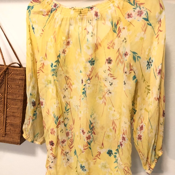 Sundance silk sheer peasant blouse - Picture 2 of 4